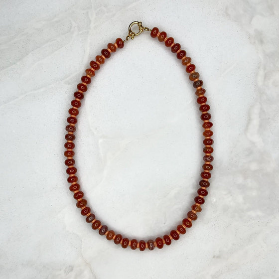 Burnt Orange Gemstone Necklace - Tria Made, LLC