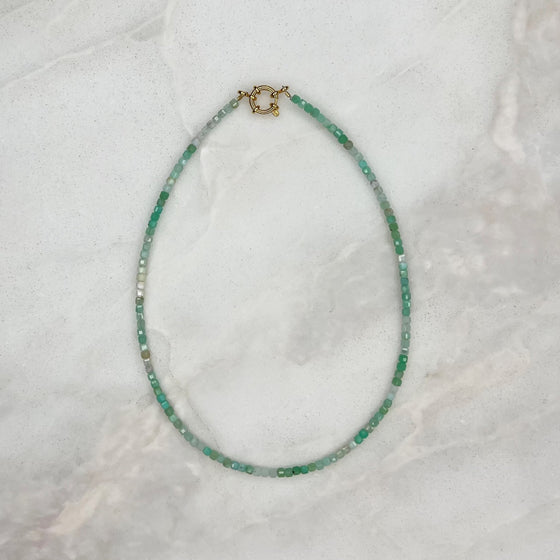 Chrysoprase Mini Gemstone Necklace - Tria Made, LLC