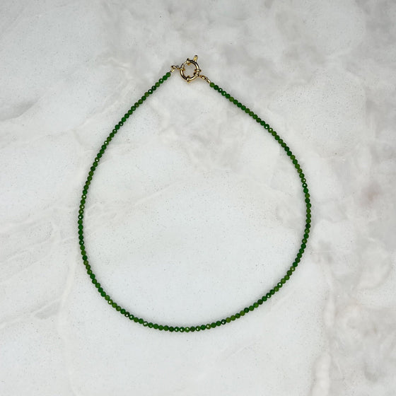 Green Mini Gemstone Necklace - Tria Made, LLC