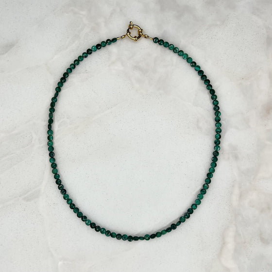 Malachite Mini Gemstone Necklace - Tria Made, LLC