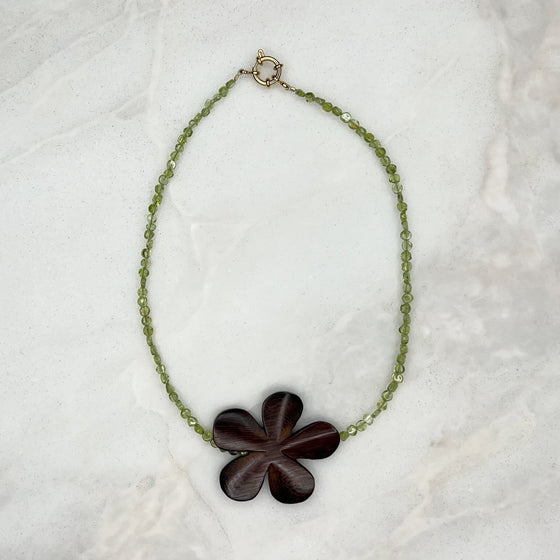 Peridot Bloom Gemstone Necklace - Tria Made, LLC