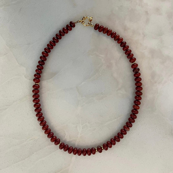 Rusty Red Gemstone Necklace - Tria Made, LLC