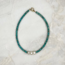  Turquoise & Freshwater Pearl Gemstone Necklace - Tria Made, LLC