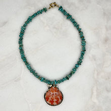  Turquoise Gemstone Necklace + Natural Shell Pendant - Tria Made, LLC