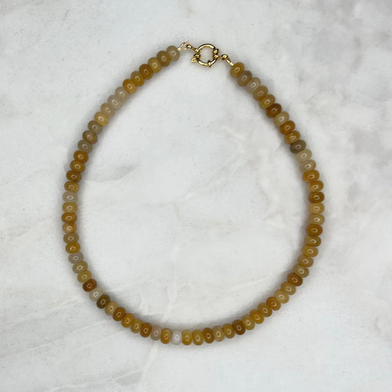 Yellow Jade Gemstone Necklace - Tria Made, LLC